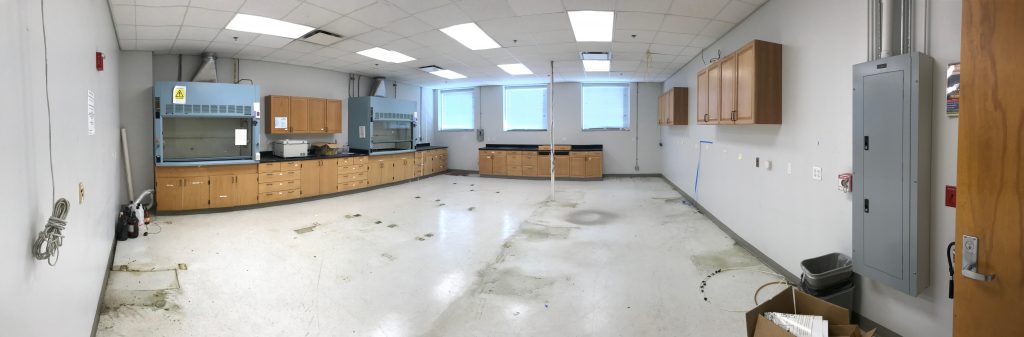 Mostly empty lab, from January 2020.